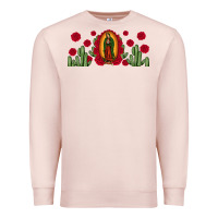 Pale Pink lady of Guadalupe cactus rose Premium Sweatshirt - JahusDesignShop