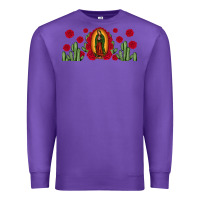Purple lady of Guadalupe cactus rose Premium Sweatshirt - JahusDesignShop