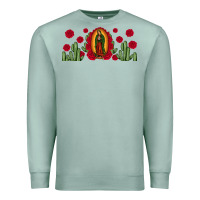 Seafoam lady of Guadalupe cactus rose Premium Sweatshirt - JahusDesignShop