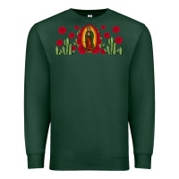 Sports Green lady of Guadalupe cactus rose Premium Sweatshirt - JahusDesignShop