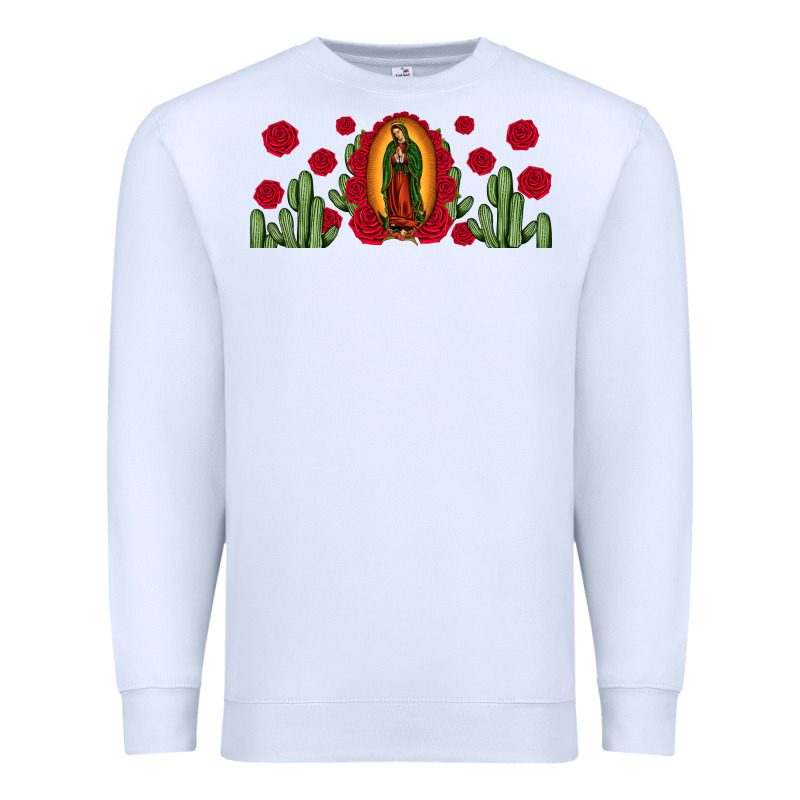 Lady Of Guadalupe Cactus Rose Premium Sweatshirt by JahusDesignShop | Teevron