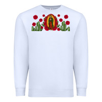 White lady of Guadalupe cactus rose Premium Sweatshirt - JahusDesignShop