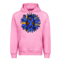 Fuchsia Pink Colon Cancer Awareness sunflower Urban Hoodie - RanaPortraitStore
