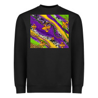 Black mardi gras fleur delis leopard and cowhide Heavyweight Sweatshirt - AdoDesignShop