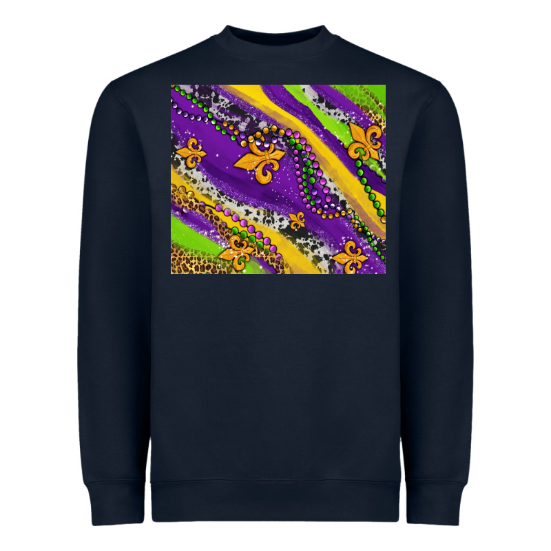 Mardi Gras Fleur Delis Leopard And Cowhide Heavyweight Sweatshirt by AdoDesignShop | Teevron