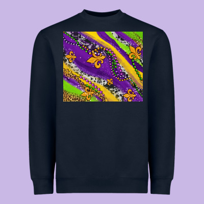 Mardi Gras Fleur Delis Leopard And Cowhide Heavyweight Sweatshirt Designed By Adodesignshop