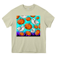 Mossy halloween pumpkins with ghosts Heavy Core Tee - TumblerDesignByShophia