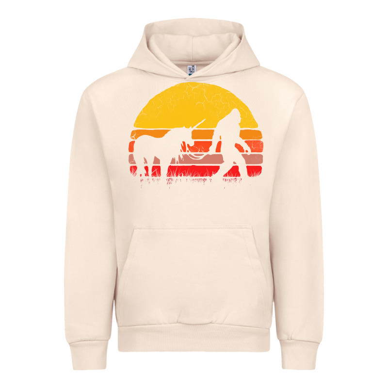 Sasquatch And Unicorn Vintage Urban Hoodie by artisFamous | Teevron