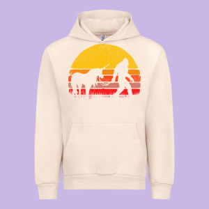 Sasquatch And Unicorn Vintage Urban Hoodie Designed By Artisfamous