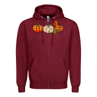 Burgundy pumpkins face Zipper Hoodie - AdoDesignShop