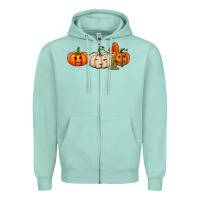 Seafoam pumpkins face Zipper Hoodie - AdoDesignShop