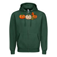 Sports Green pumpkins face Zipper Hoodie - AdoDesignShop