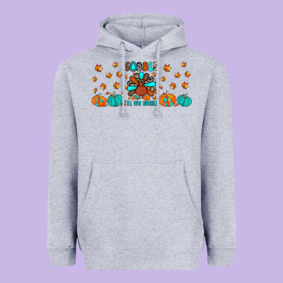 Gobble Till You Wobble Heavyweight Hoodie Designed By Jahusdesignshop