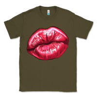 Army Green Lip mark Valentine's Day Classic Tee - HowdyJamesFarm