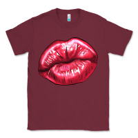 Burgundy Lip mark Valentine's Day Classic Tee - HowdyJamesFarm