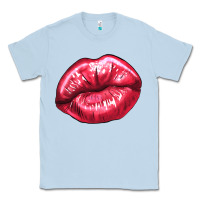 Dusty Blue Lip mark Valentine's Day Classic Tee - HowdyJamesFarm