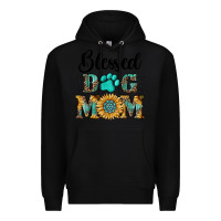 Black Blessed dog mom Premium Hoodie - RanaPortraitStore