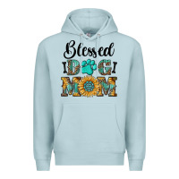 Blue Mist Blessed dog mom Premium Hoodie - RanaPortraitStore