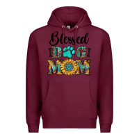 Burgundy Blessed dog mom Premium Hoodie - RanaPortraitStore