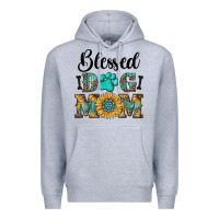 Heather Grey Blessed dog mom Premium Hoodie - RanaPortraitStore