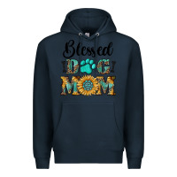 Navy Blessed dog mom Premium Hoodie - RanaPortraitStore