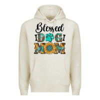 Oatmeal Heather Blessed dog mom Premium Hoodie - RanaPortraitStore