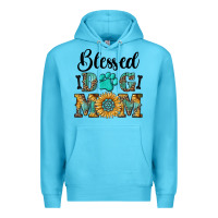 Ocean Blue Blessed dog mom Premium Hoodie - RanaPortraitStore