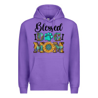 Purple Blessed dog mom Premium Hoodie - RanaPortraitStore