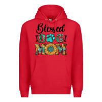 Red Blessed dog mom Premium Hoodie - RanaPortraitStore