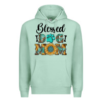 Seafoam Blessed dog mom Premium Hoodie - RanaPortraitStore
