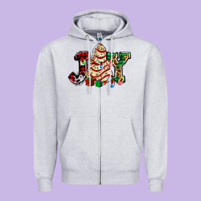 Joy With Christmas Tree Cake Ado Zipper Hoodie Designed By Adodesignshop