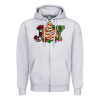 Heather Grey joy with christmas tree cake ado Zipper Hoodie - AdoDesignShop