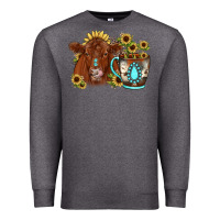 Charcoal Heather sunflower coffee cup red angus gemstone Premium Sweatshirt - JahusDesignShop