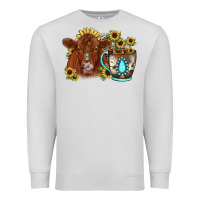 Dove Grey sunflower coffee cup red angus gemstone Premium Sweatshirt - JahusDesignShop