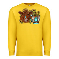 Lemon sunflower coffee cup red angus gemstone Premium Sweatshirt - JahusDesignShop