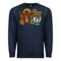 Navy sunflower coffee cup red angus gemstone Premium Sweatshirt - JahusDesignShop