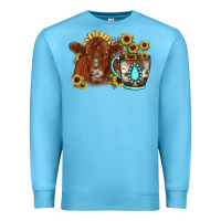 Ocean Blue sunflower coffee cup red angus gemstone Premium Sweatshirt - JahusDesignShop