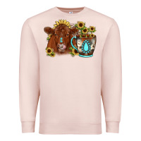 Pale Pink sunflower coffee cup red angus gemstone Premium Sweatshirt - JahusDesignShop