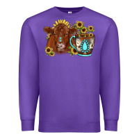 Purple sunflower coffee cup red angus gemstone Premium Sweatshirt - JahusDesignShop