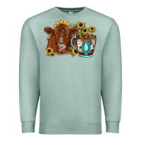Seafoam sunflower coffee cup red angus gemstone Premium Sweatshirt - JahusDesignShop