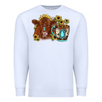 White sunflower coffee cup red angus gemstone Premium Sweatshirt - JahusDesignShop
