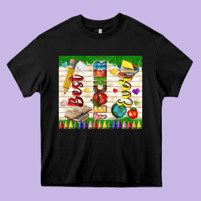 Best Teacher Ever Heavy Core Tee Designed By Tumblerdesignbyshophia