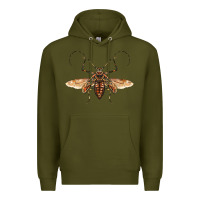 Army Green acrocinus beetle with wings Premium Hoodie - LillyAllenDesigns