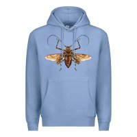 Colony Blue acrocinus beetle with wings Premium Hoodie - LillyAllenDesigns