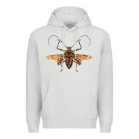 Dove Grey acrocinus beetle with wings Premium Hoodie - LillyAllenDesigns