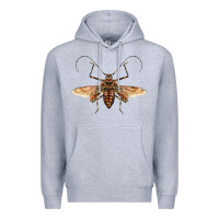Heather Grey acrocinus beetle with wings Premium Hoodie - LillyAllenDesigns