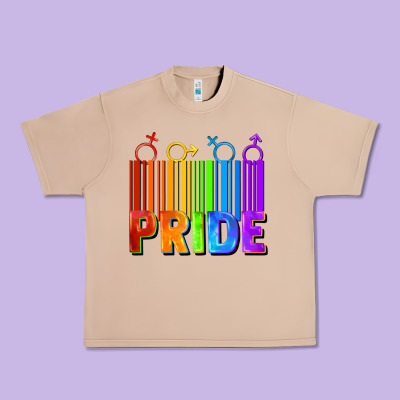 Pride Barcode Urban Heavy Tee Designed By Fadigitalartstudio