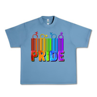 Pebble Blue Pride Barcode Urban Heavy Tee - FaDigitalArtStudio
