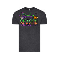 Vintage Black Halloween Spooky Season Vintage Tee - FaDigitalArtStudio