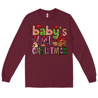 Burgundy baby's first christmas Long Sleeve Tee - FaDigitalArtStudio